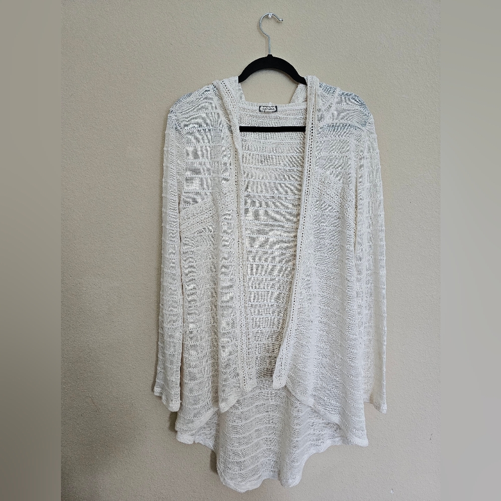 Eyeshadow Cream Open-Front Cardigan